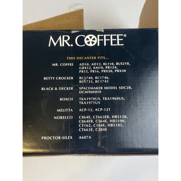 Vintage Mr. Coffee White Replacement Decanter 10-12oz. Open Box - Picture 2 of 12